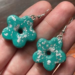 Tiffany Blue Flower Earrings